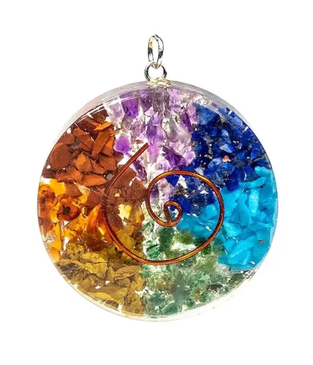 Orgón - Colgante de orgonita 7 chakra forma redonda - Devisana
