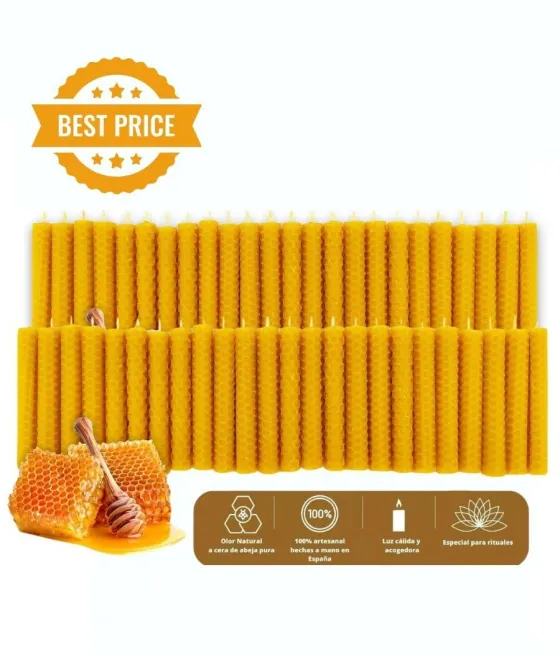 50x Vela panal de miel de 10x1cm