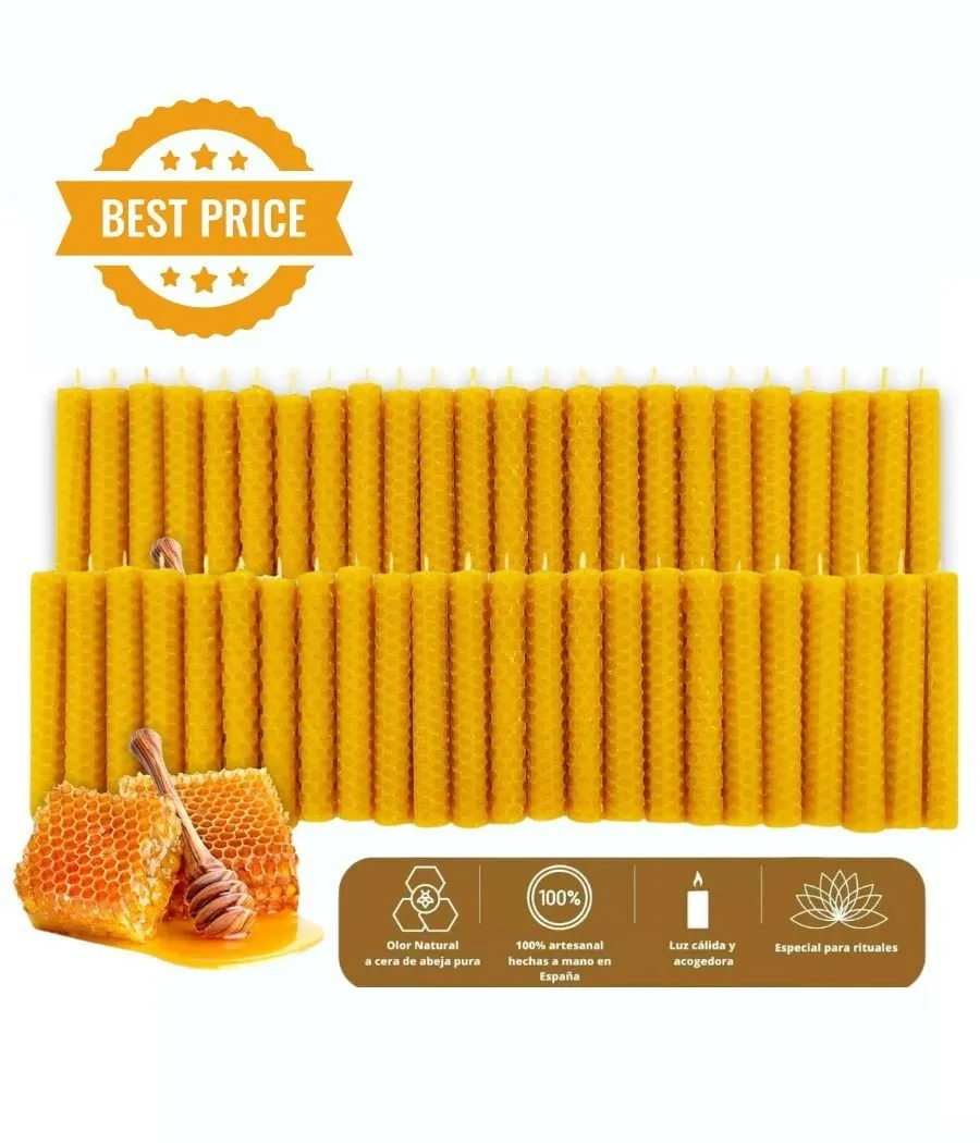 50x Vela panal de miel de 10x1cm 50x Vela panal de miel de 10x1cm