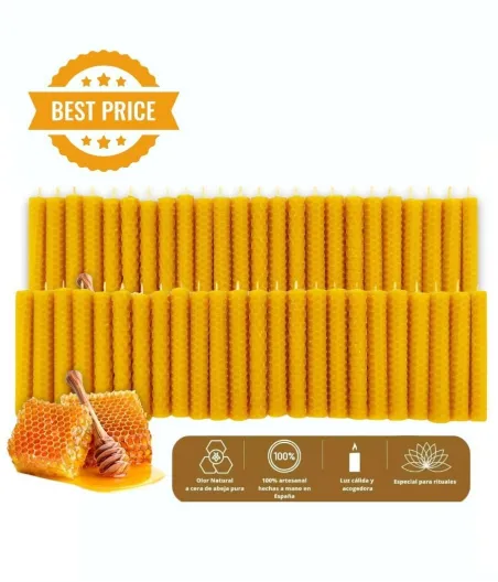 50x Vela panal de miel de 10x1cm