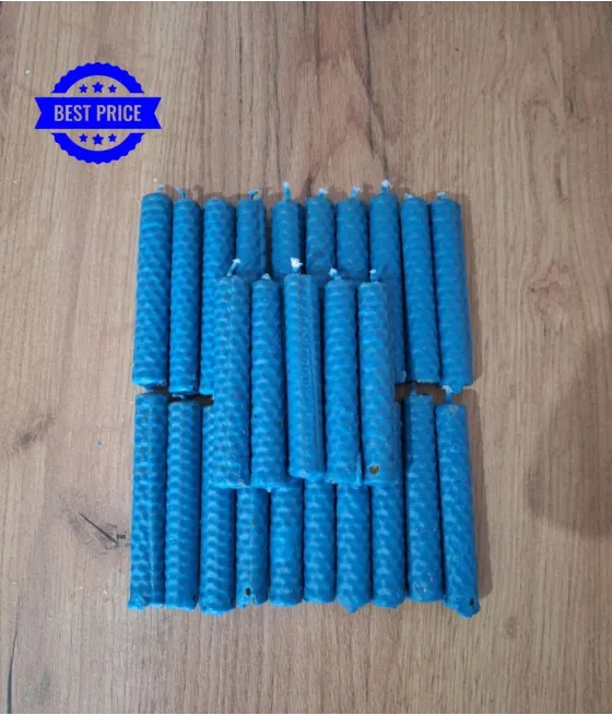 25X Azul Vela de miel de color 10x1cm