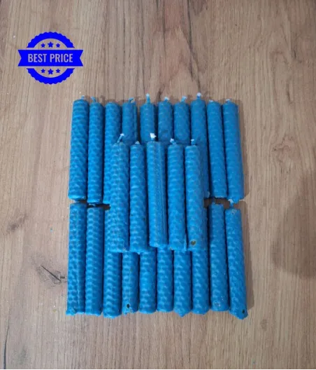 25X Azul Vela de miel de color 10x1cm