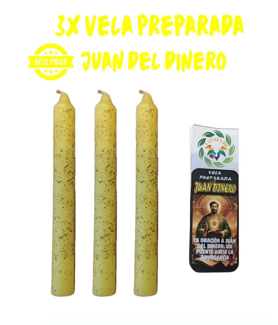 3x Juan del Dinero - Vela preparada para la abundancia con oración 3x Juan del Dinero - Vela preparada para la abundancia con oración