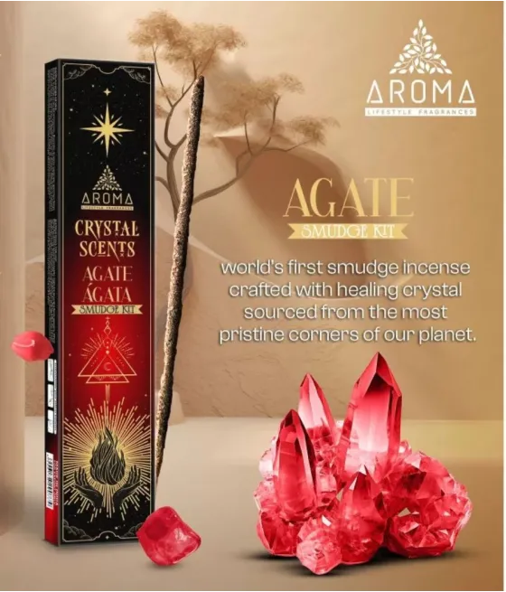 Agata Incienso aroma Crystal Artesanal - Equilibra Energías