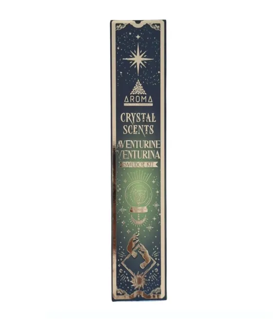 Aventurina Incienso aroma Crystal Artesanal - Claridad Mental