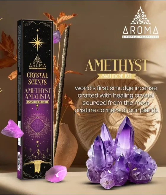 Amatista Incienso aroma Crystal Artesanal - Alivia el Estrés